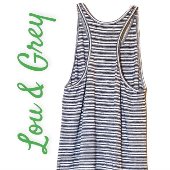 LOU & GREY Striped Cotton Maxi Tank Dress, Size Small - Picture 4 of 7